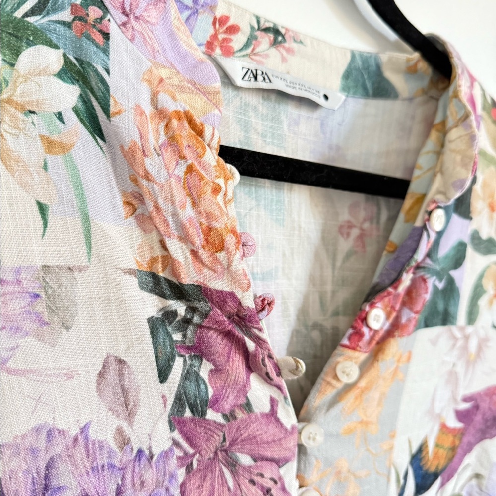 Zara Mini Floral Parrot Dress - Gem